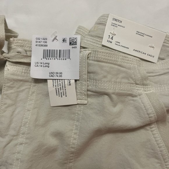 American Eagle Outfitters Cream Stretch Pants - Picture 3 of 3